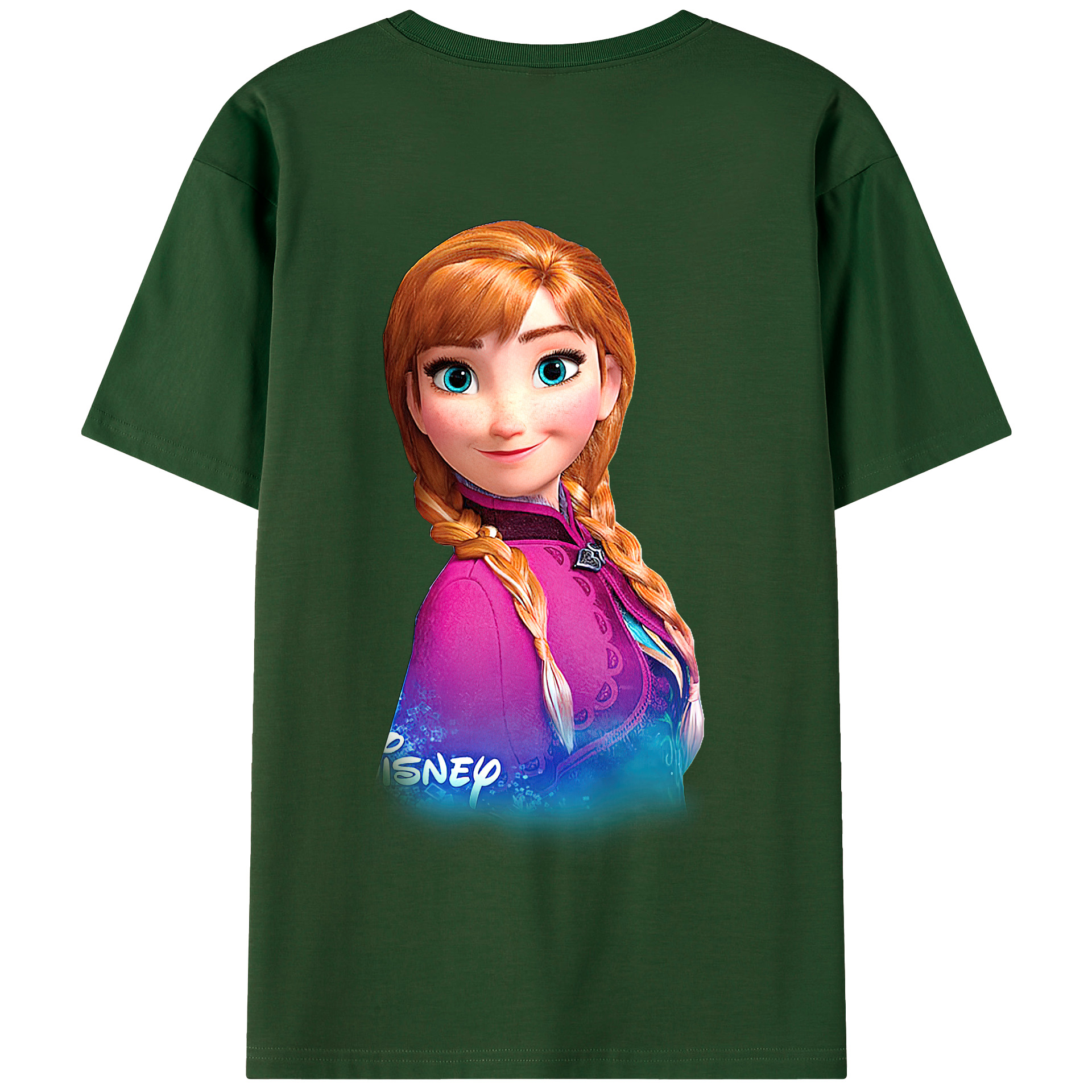 （画像用） アナと雪の女王 アンナ エルサ Frozen Anna Elsa 綿100％半袖Tシャツ（背面プリント）